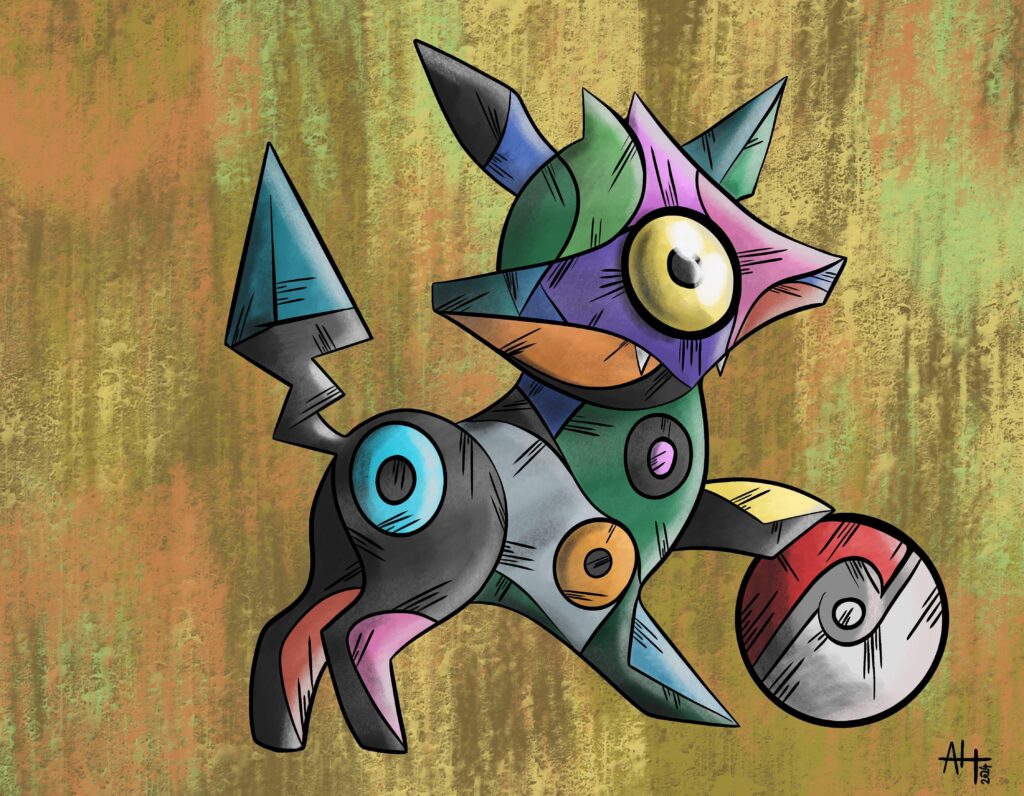 I made a brand new Eeveelution based on Picasso style cubist art, meet Pableon 😊