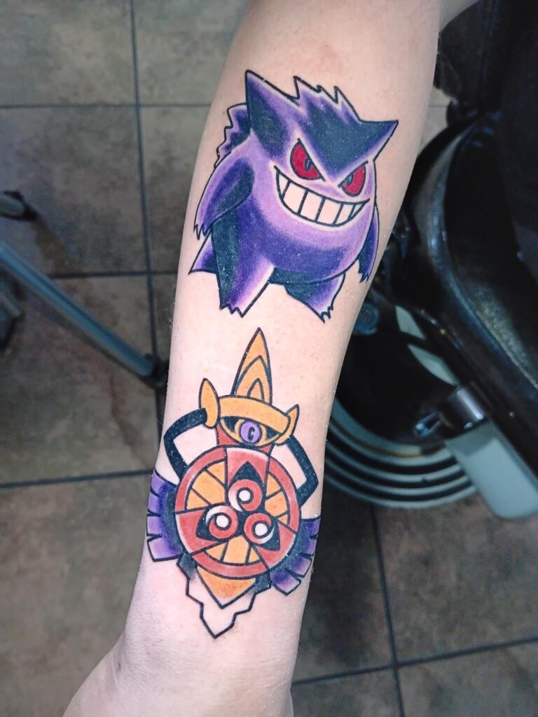 Got the first 2 pokemon of my pokemon arm done!