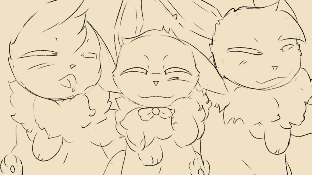 Sketch of sleeping eevees