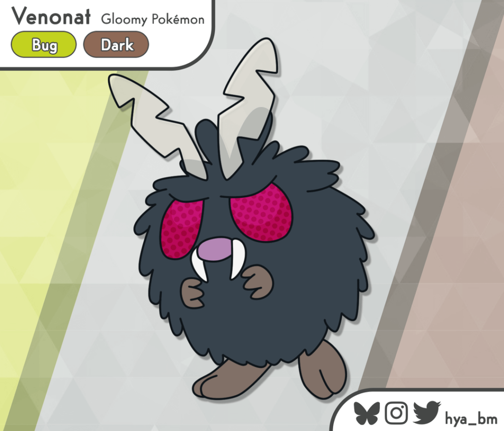 [OC] Meet my spooky Venonat regional form!