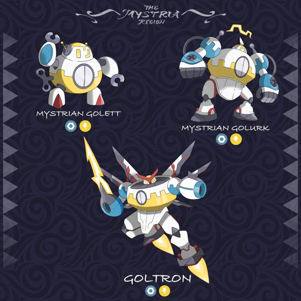 A regional variant for the Golurk line as well as a new evolution