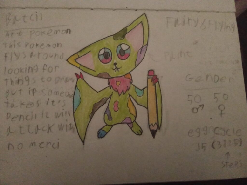 A fake bat Pokémon called batcil