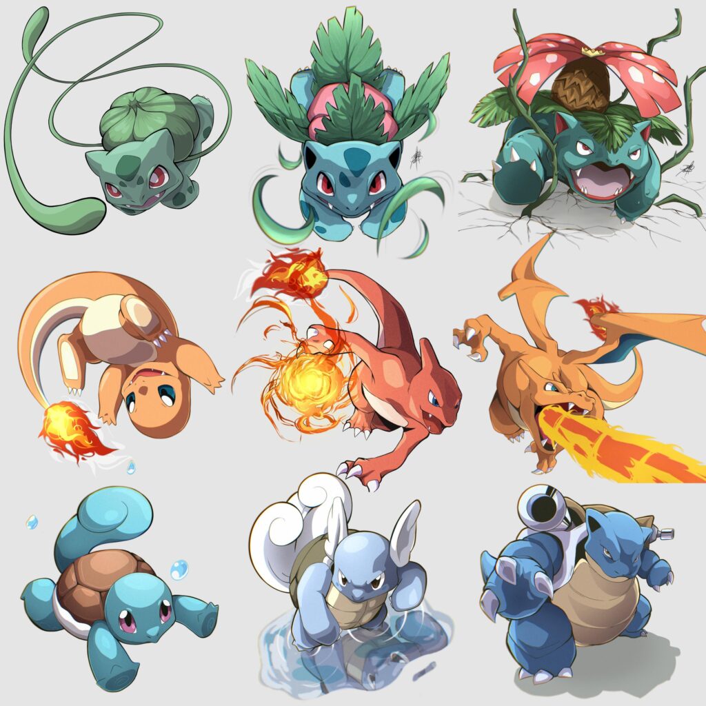 The Kanto starters are here ^^ (OC)