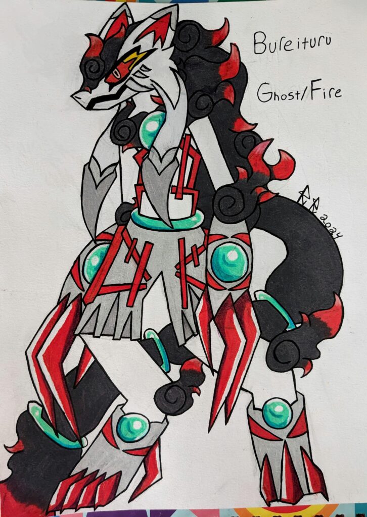 An idea of a mythical pokemon in the Hisui region, it would guard temples and artifacts. [OC]