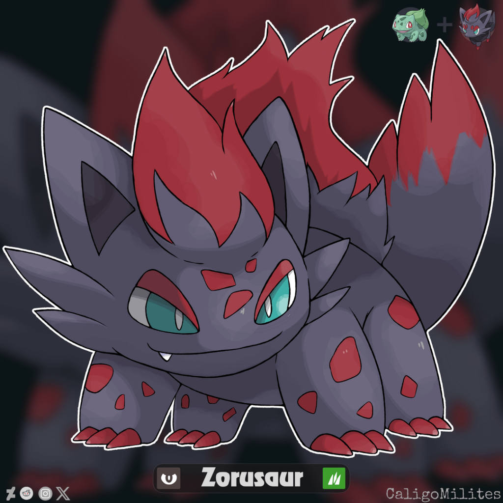 Fusion Bulbasaur and Zorua