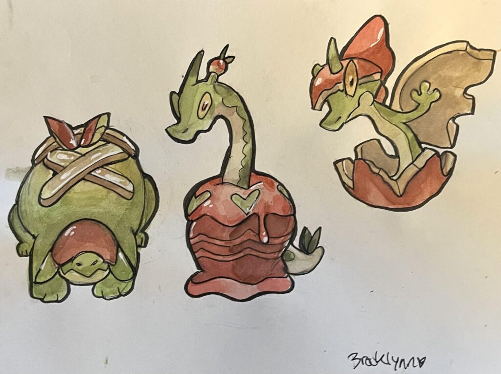 my favorite apple family as drawn by my fiancée!