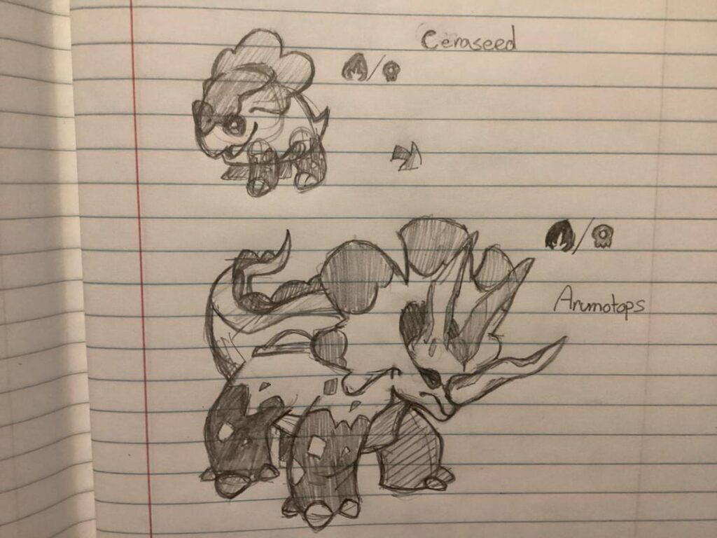 Fakemon doodles for my fangame