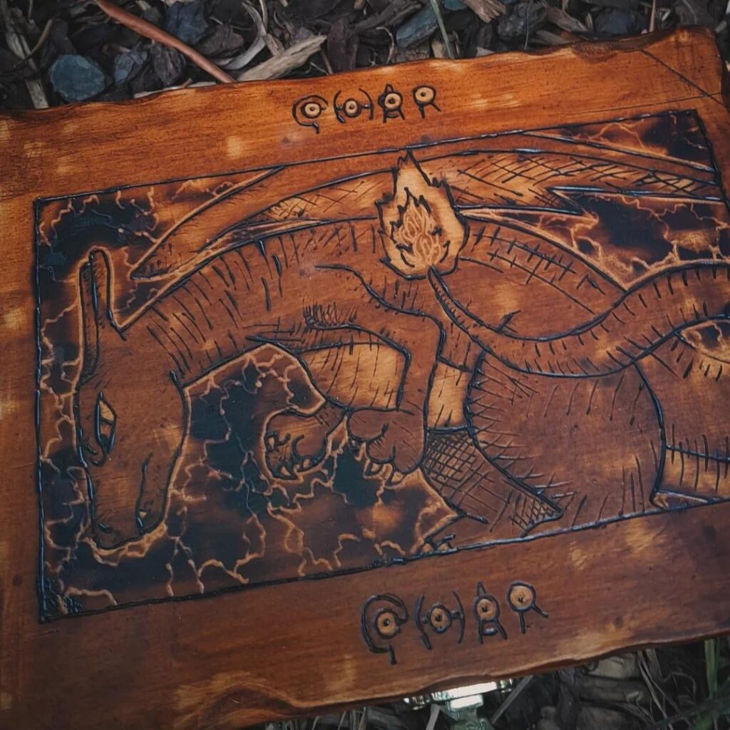 Wooden Charizard card box I made