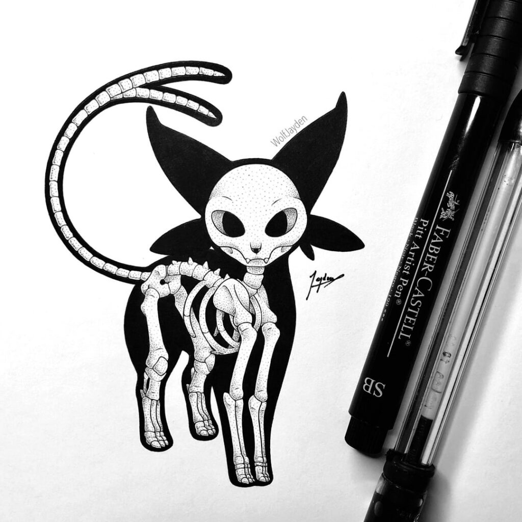 Espeon and Umbreon skeletons [OC]