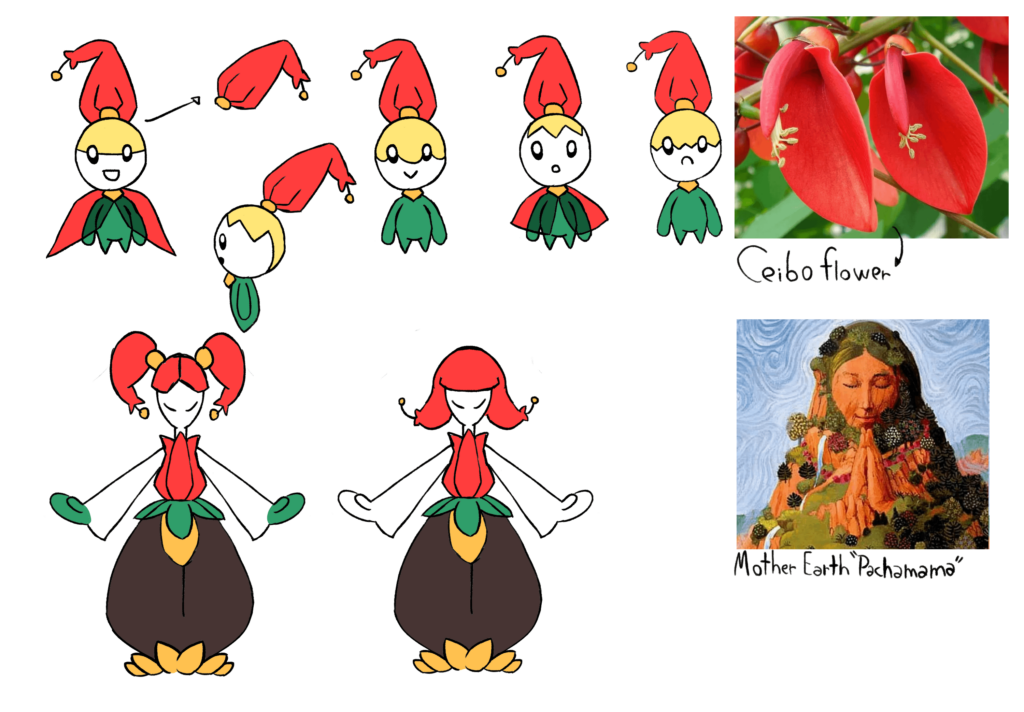 Ceibo Flower Pokémon, the "Gardevoir" of the region, also inspired by Mother Earth. Grass/Earth