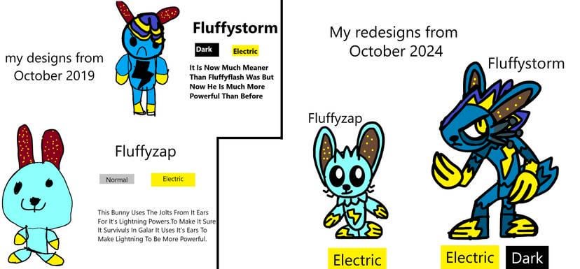 I decided to redesign my first EVER Pokémon to show myself how much I have improved as an artist. Thoughts?