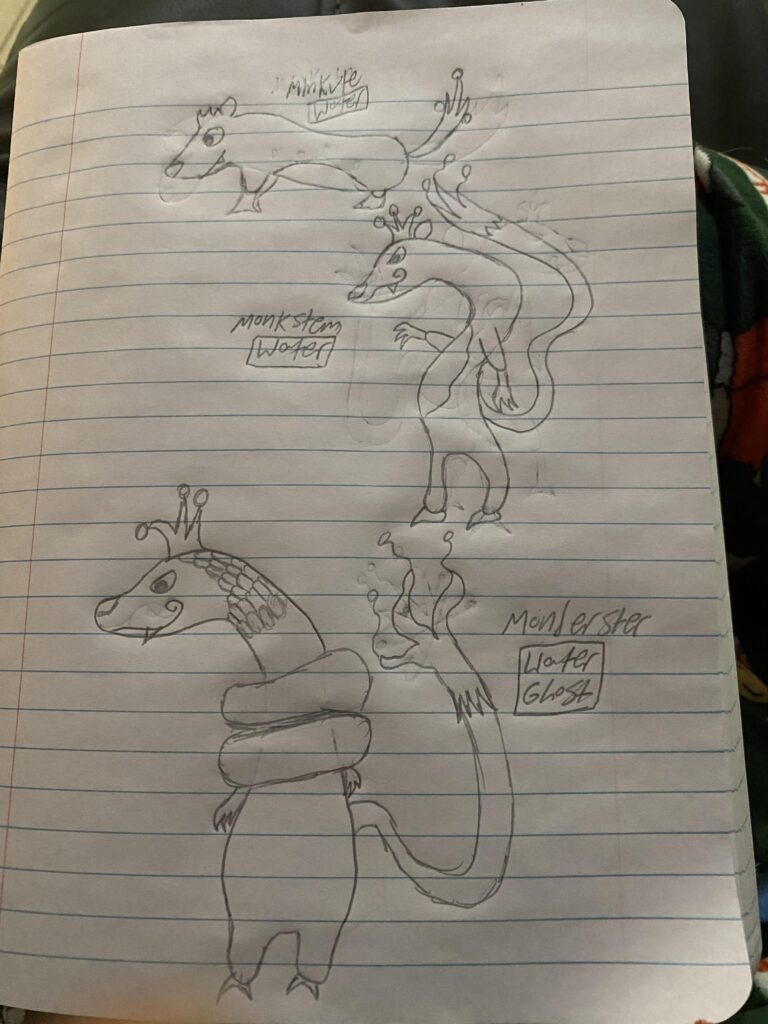 The first starters drawn of my Pokémon  region
