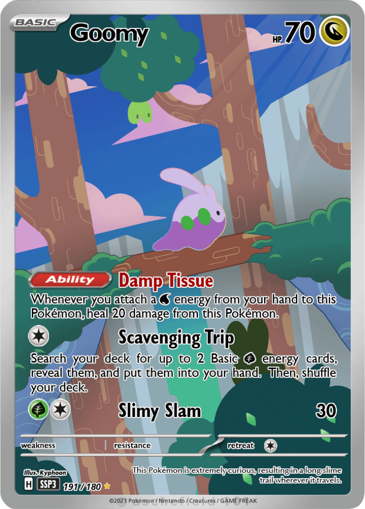 I made my own illustration rare card for Goomy because he doesn't get enough love!~