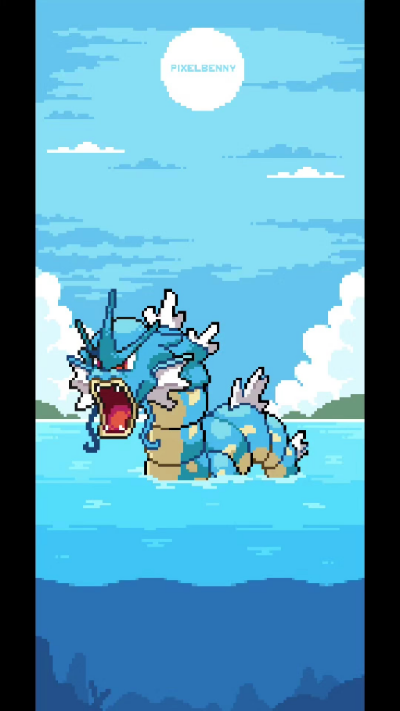 Gyarados Chilling ft. Magikarp - Animated Phone wallpaper