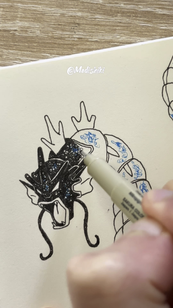 [OC] Drawing Cosmic Gyarados 💦