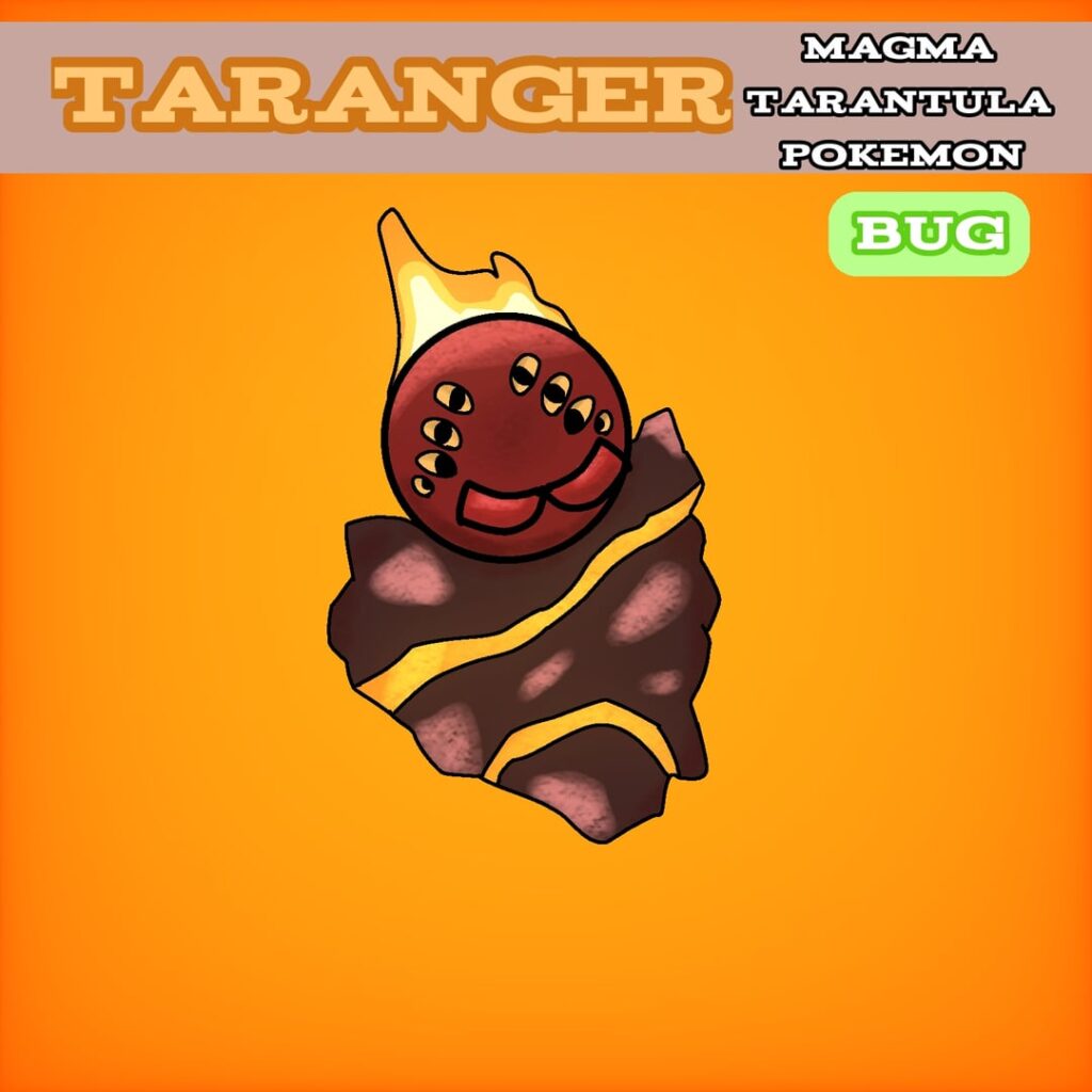 Other stages of my Fakemon Taranturage! Pre-evo and final form!