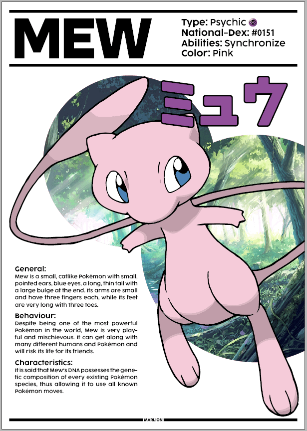 made this mew poster today! any tips on what i could change?