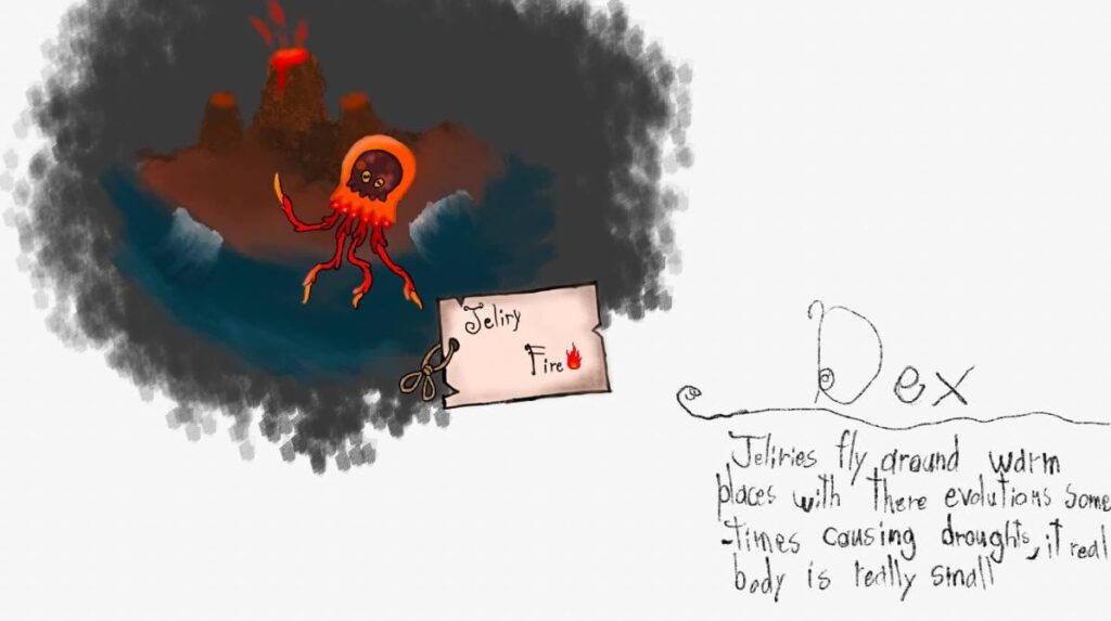 A fakemon starter my little brother made