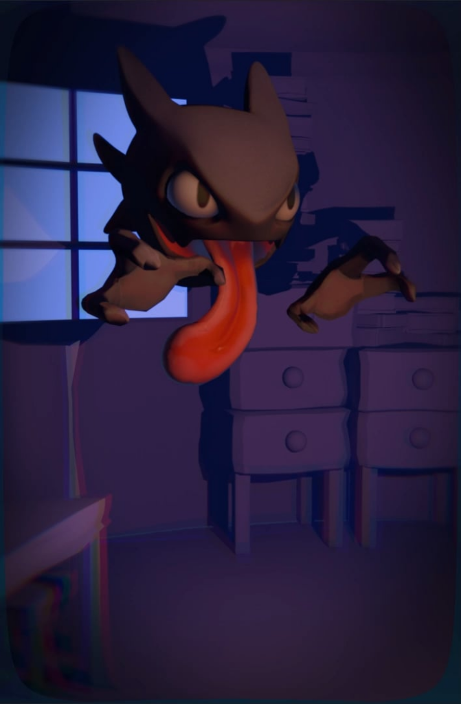 My little 3D-version of Haunter. Always read his earlier sprites as having more of a triangular shape, and while I still love the little ball, I kinda like the flattened triangular design I always saw as a kid