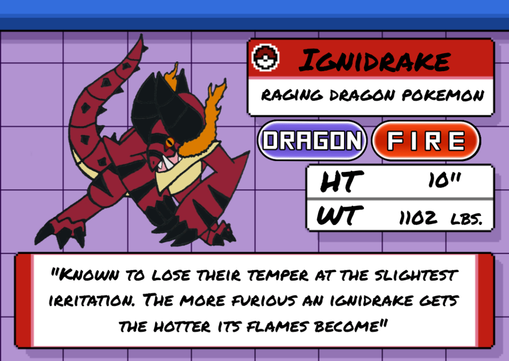 I put together this Dex entry for ignidrake.
