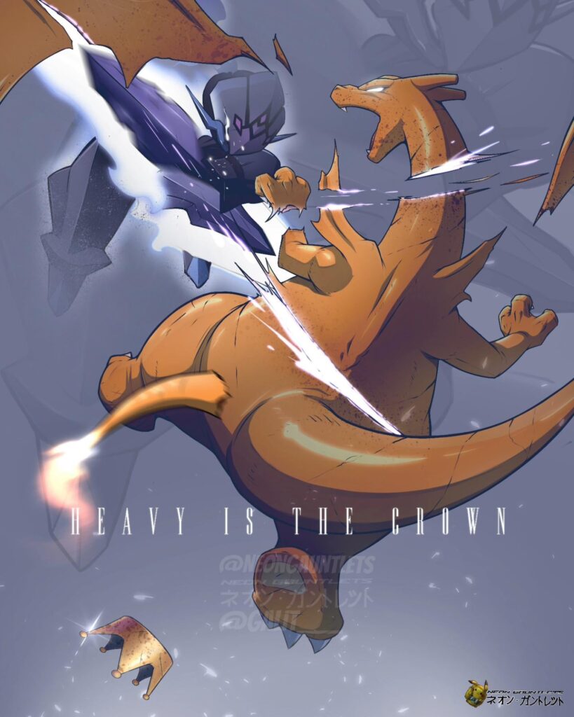 (OC) drawing. Charizard Ceruledge battle.