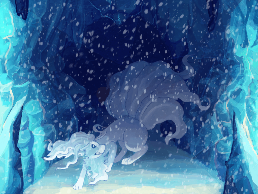 Ninetales redraw ( 2024-2021-2019 ) art by me