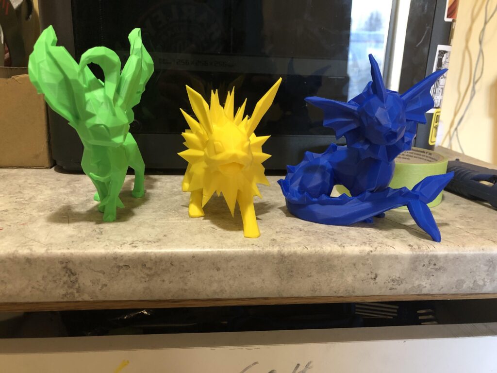 I’m 3d printing low poly eeveelutions and I love them