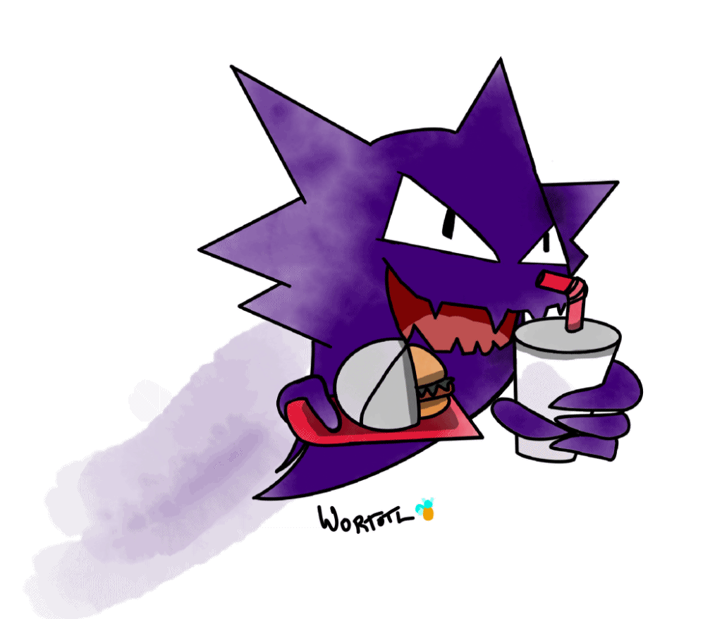 I drew this Haunter zooming off after snagging a meal