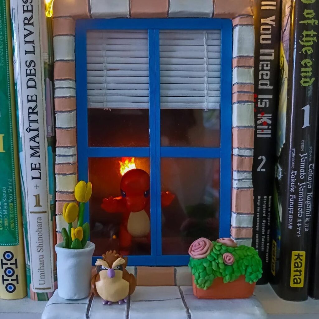Charmander book nook