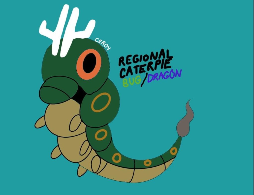 Regional Caterpie line+ shiny forms(created by me!)