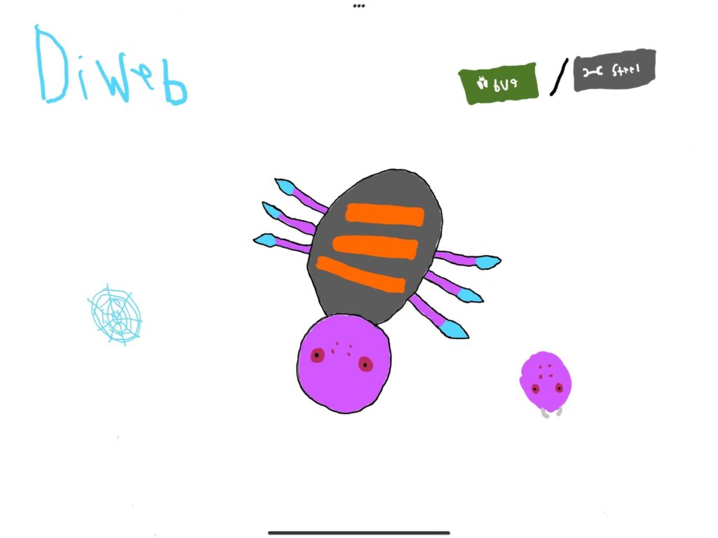 Here’s a spider fakemon.[I didn’t know what to do with the back]