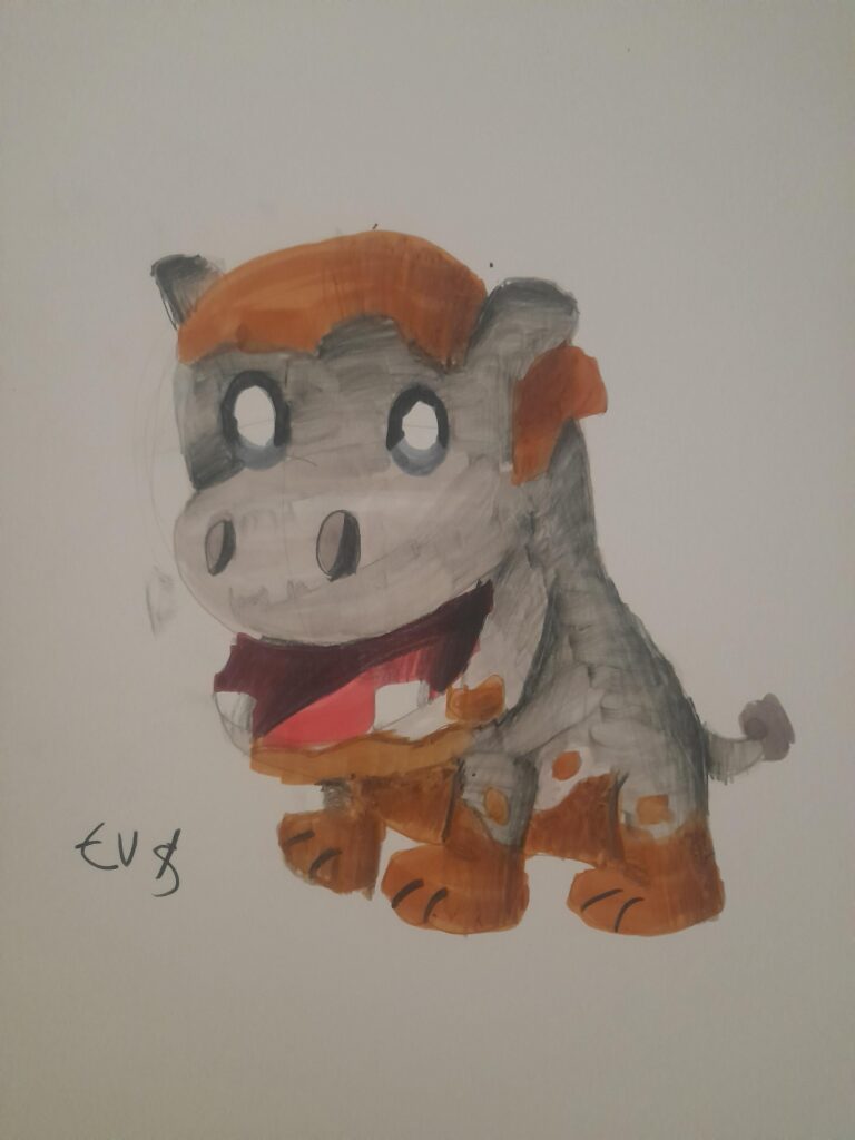 My drawing of u/JulioDoodles 's hippo fakemon