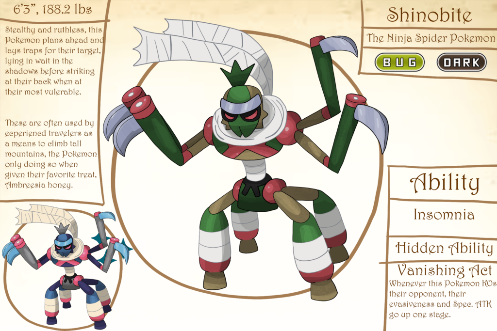 Strike Silently And Disappear. Meet Shinobite, The Evolved Form of Spidops.