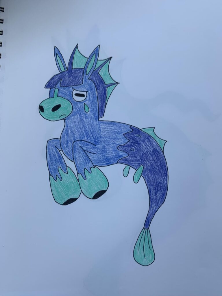 Convergent evolution of Mudbray and Mudsdale based on the Kelpie. The Water Type Fludbray and Fludsdale.