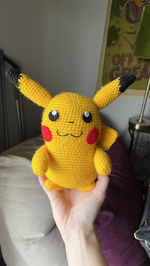 i crocheted pikachu for my little cousin