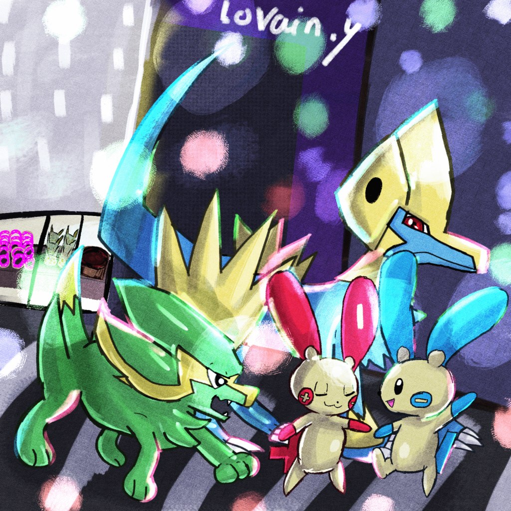 Hoenn Electric 'Mons strolling through the streets!
