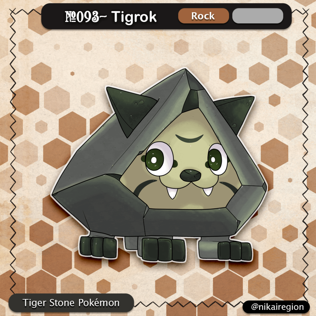 Tiger Stone Pokémon - Torakoishi Yokai Fakemon - Rock Type - Japanese Pokemon Region - @nikairegion