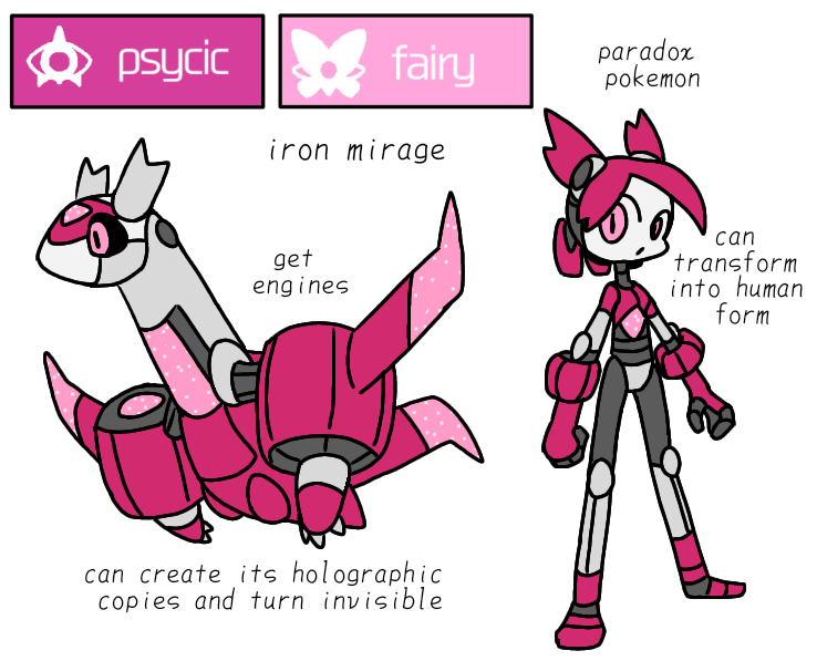 In a distant future, where paradox pokemon are normal thing, a military jet drone with powerfull ai was created by a scientists, and then escaped in unknown direction. Meet the illusionary IRON MIRAGE! -legendary pokemon (farado region)