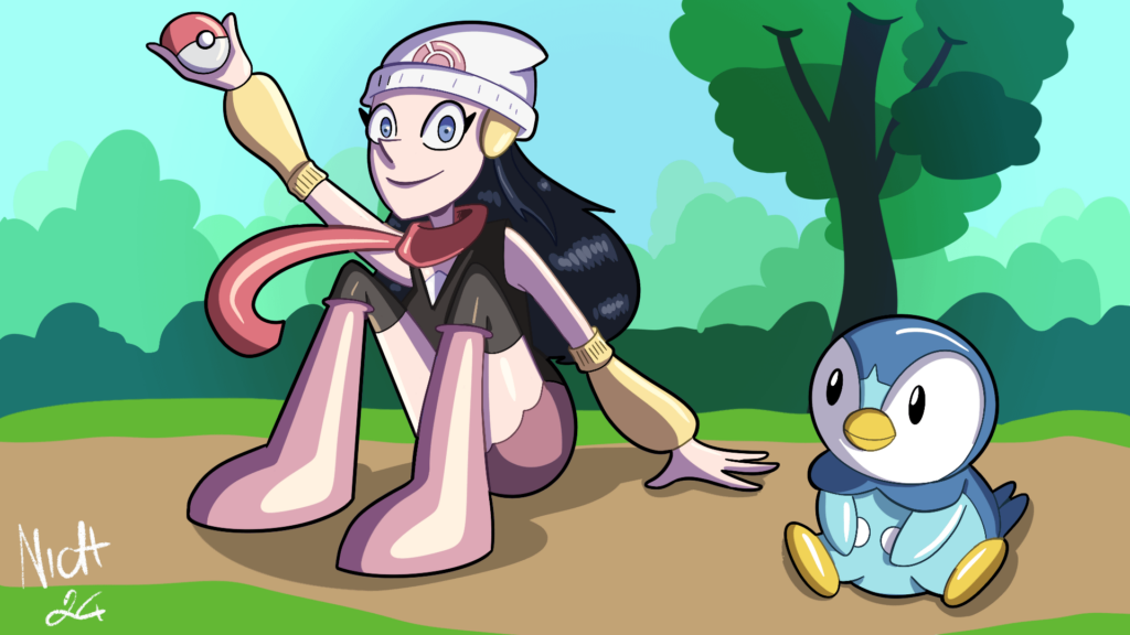 dawn and piplup fanart!