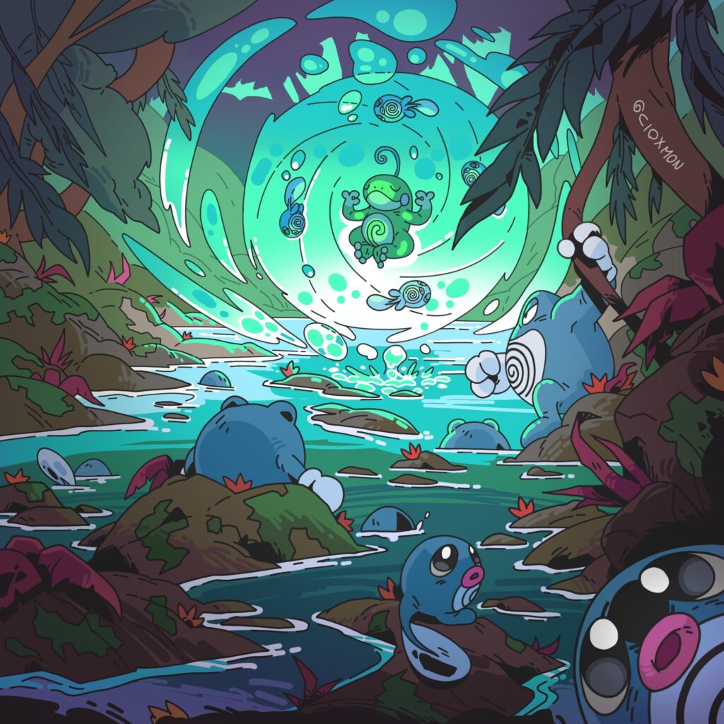 What's the Politoed doing? First of hopefully many similar illustrations