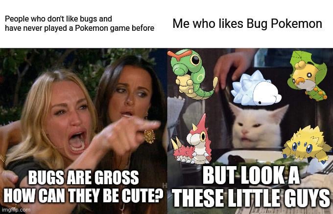I like how Bugs in other video games are usually scary but in Pokemon there are quite a few bugs that are cute