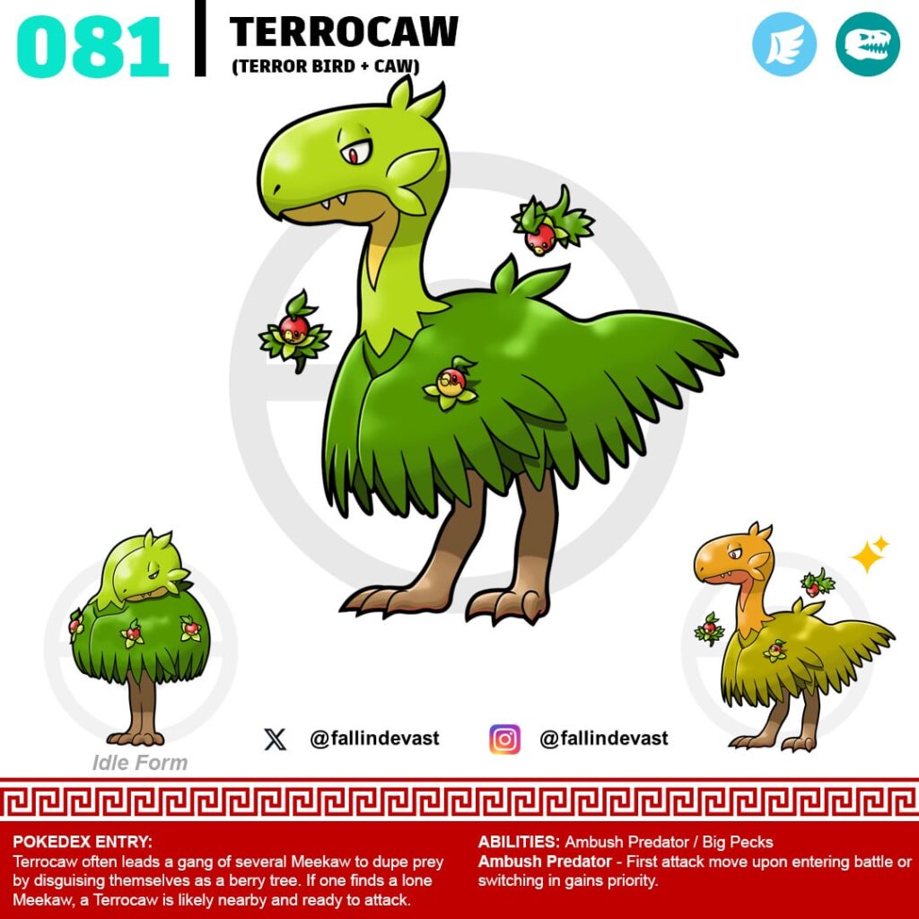 Terror Bird Fakemon Line
