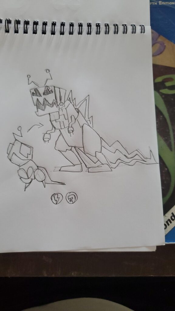 Made a retro tv dino pokemon