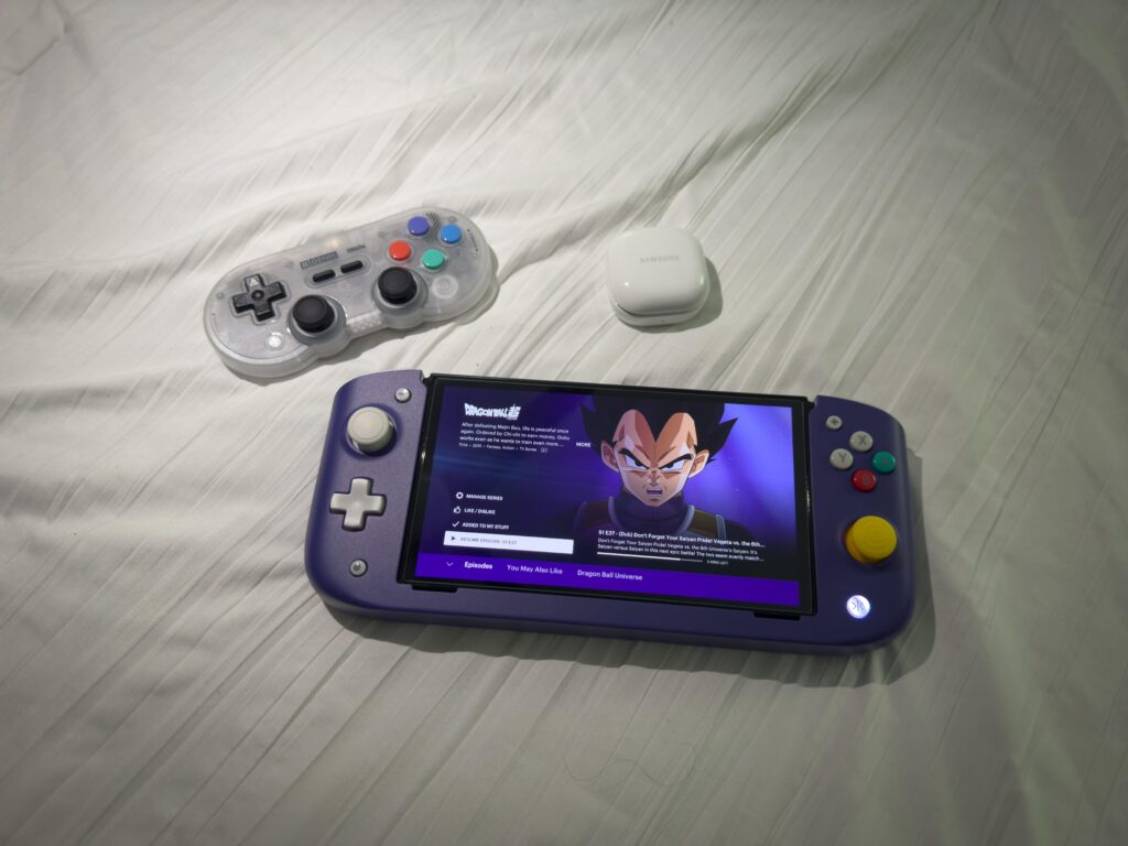 Finally got a 8BitDo controller as a Christmas gift to myself. So now I use the Nitro Deck on the go, and the controller on the TV. It does take some getting used to going back to the SNES style remote but I’m a sucker for nostalgia.