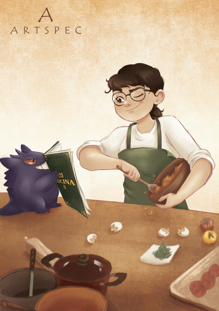 I drew my gf and Gengar cooking together