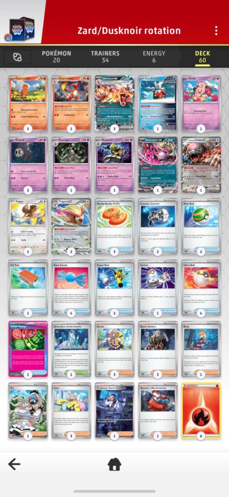 Post rotation Zard deck.