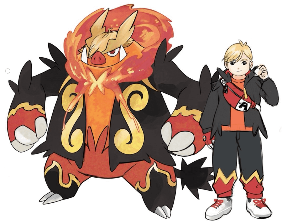 For Christmas I commissioned Battle Bond forms for my friend's favorite Pokemon. Meet Asher-Emboar!