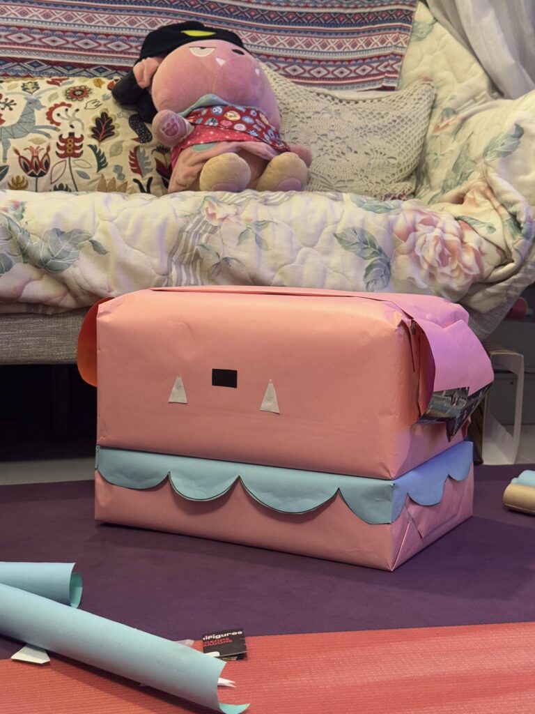 Guess what’s inside the Snubbull box. Hint: it’s a Christmas gift for my 4 year old niece