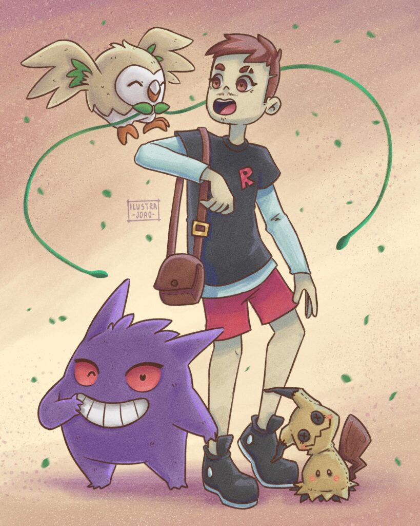 Me and my pokemon team (art by me)