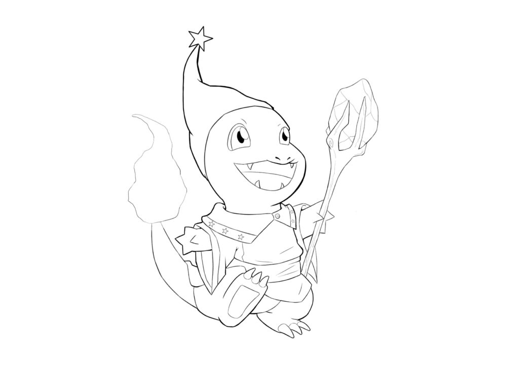 [OC] To continue the adventure of the Kanto starters, I'm making the Charmander mage